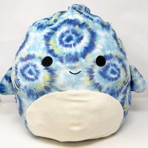 Squishmallows Kellytoy Blue Tie Dye LUTHER The Shark 20" Plush Toy Large Fluffy